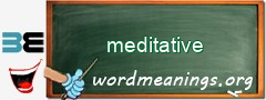 WordMeaning blackboard for meditative